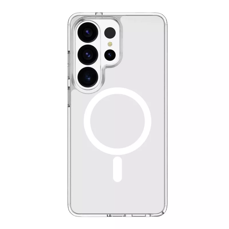 Cellularline Clear Mag - Galaxy S26 Ultra Ultra-resistant transparent case with rubber edge, compatible with the Qi2 ecosystem and magnetic accessories, treated to prevent yellowing.