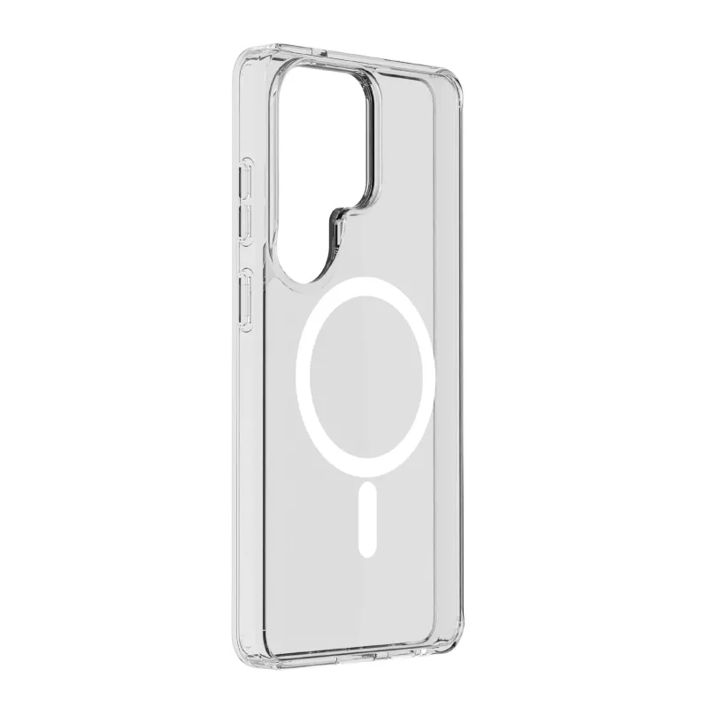 Cellularline Clear Mag - Galaxy S26 Ultra Ultra-resistant transparent case with rubber edge, compatible with the Qi2 ecosystem and magnetic accessories, treated to prevent yellowing.
