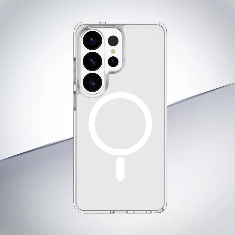 Cellularline Clear Mag - Galaxy S26 Ultra Ultra-resistant transparent case with rubber edge, compatible with the Qi2 ecosystem and magnetic accessories, treated to prevent yellowing.