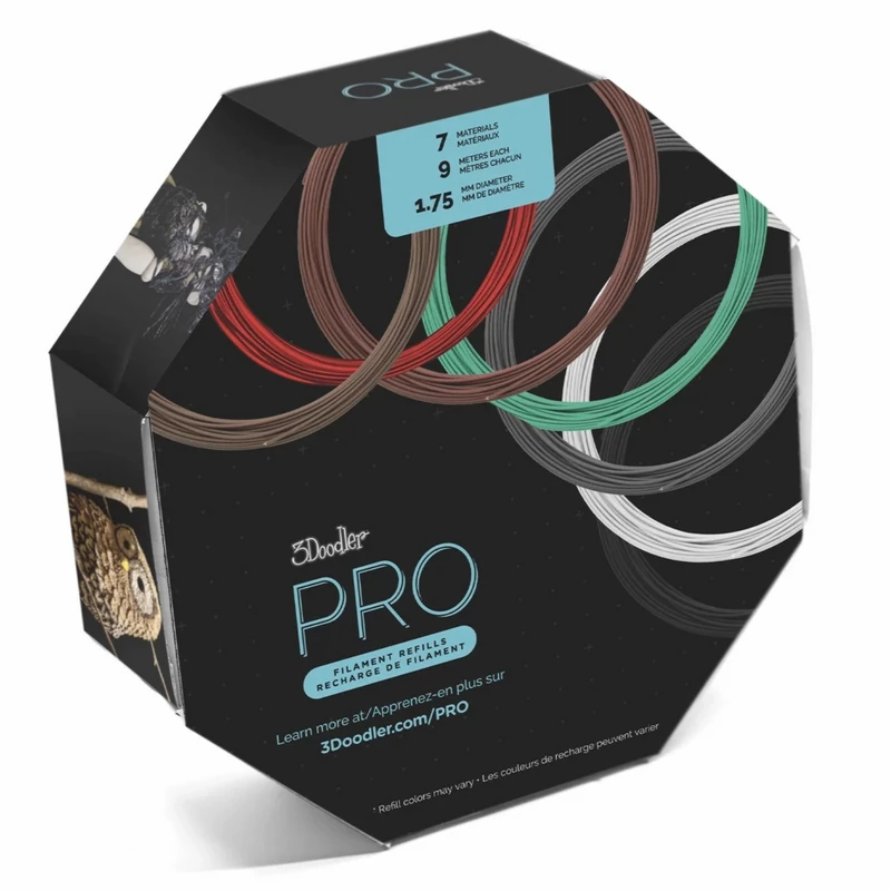 3Doodler PRO-FILLS 3D printing material Copper, Polylactic acid (PLA), Polylactic acid-carbon fiber (PLA-CF), Wood fiber Copper, Green, Grey, White, Wood, Red, Bronze