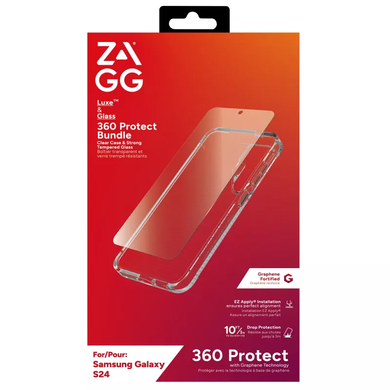 ZAGG Luxe & Glass 360 Bundle Galaxy S24, Cover, Samsung, Galaxy S24, 15.8 cm (6.2 inch), Transparent