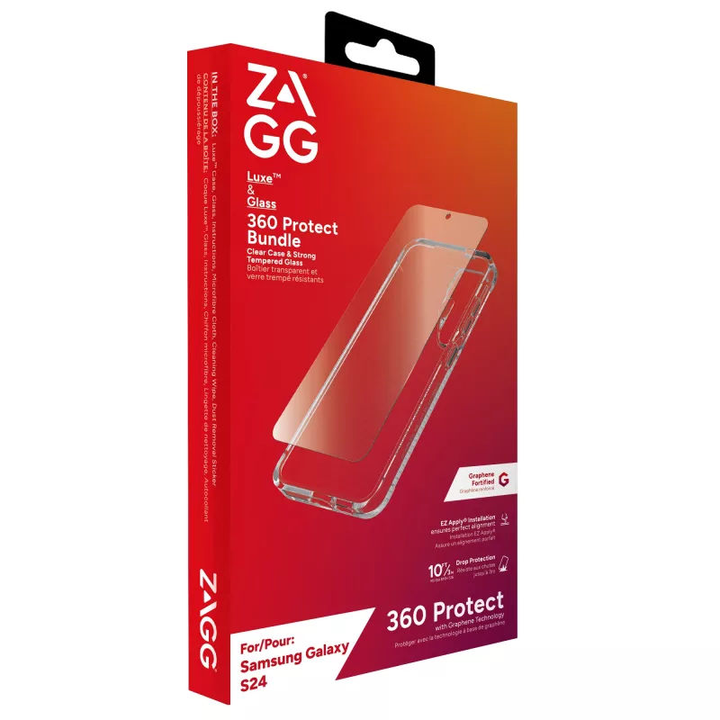 ZAGG Luxe & Glass 360 Bundle Galaxy S24, Cover, Samsung, Galaxy S24, 15.8 cm (6.2 inch), Transparent