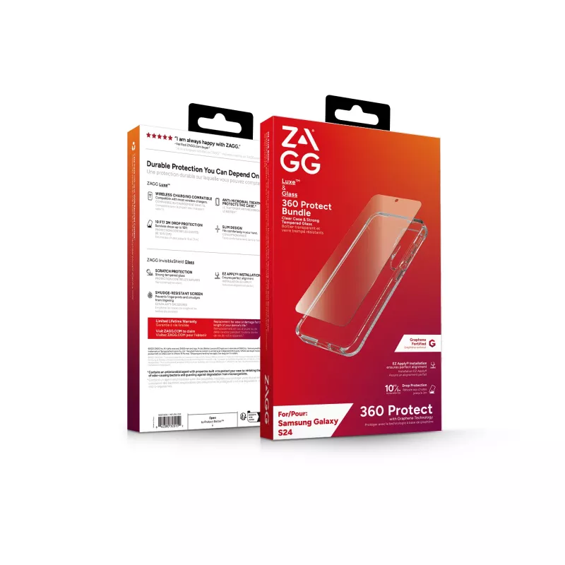 ZAGG Luxe & Glass 360 Bundle Galaxy S24, Cover, Samsung, Galaxy S24, 15.8 cm (6.2 inch), Transparent