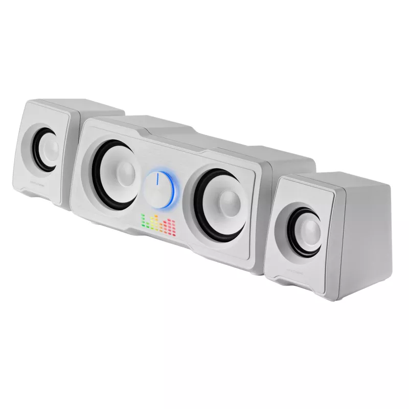 Mars Gaming MS22W Compact Gaming Speakers 2.2 RGB Flow Subwoofer + 4 Active Speakers DSP Sound 35W White