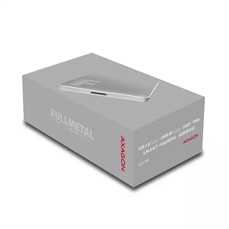AXAGON EE25-F6G - HDD / SSD-Gehäuse - 2.5 Zoll - SATA - Serial ATA II - Serial ATA III - 5 Gbit/s - USB Konnektivität - Grau
