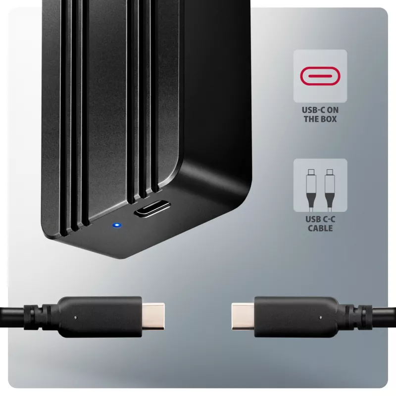 Axagon EEM2-40G USB-C 40Gbps M.2 NVMe SSD Enclosure, ARMORED Aluminum