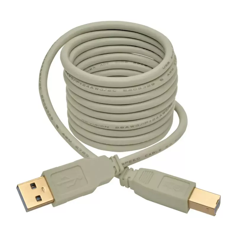 USB 2.0 A to B Cable Tripp Lite U022-006-BE 6 ft Beige