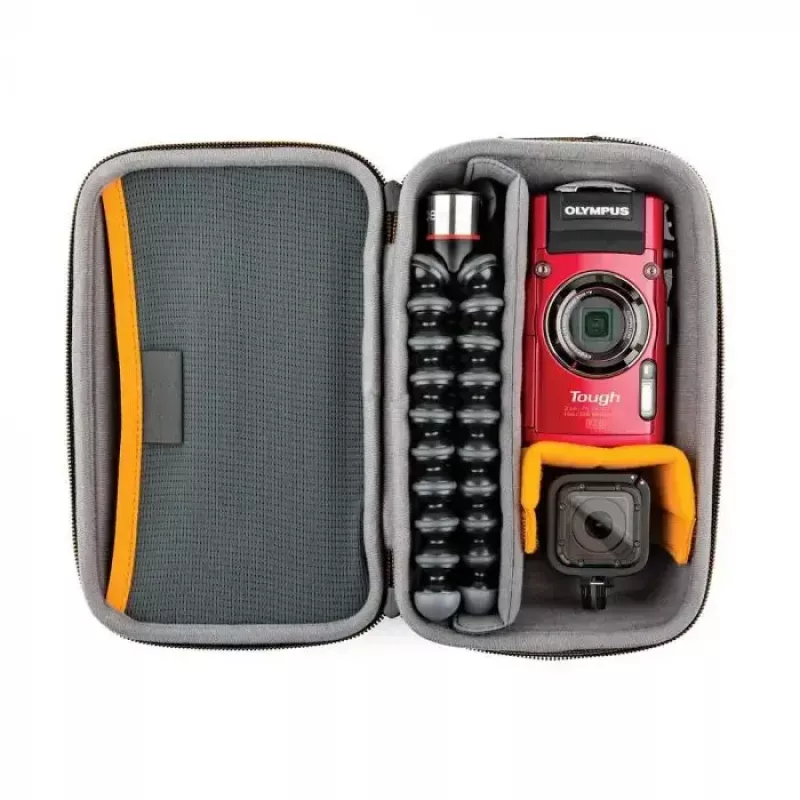 Camera Case Lowepro HARDSIDE CS 60 — hard shell compact case, 140×85×227 mm, black/orange