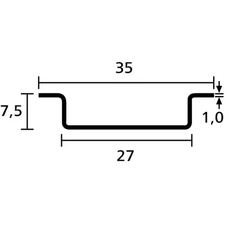 Cable tray accessory HellermannTyton 181-47061 — steel spacer 35 mm x 7.5 mm