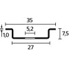 Cable tray accessory HellermannTyton 181-47061 — steel spacer 35 mm x 7.5 mm