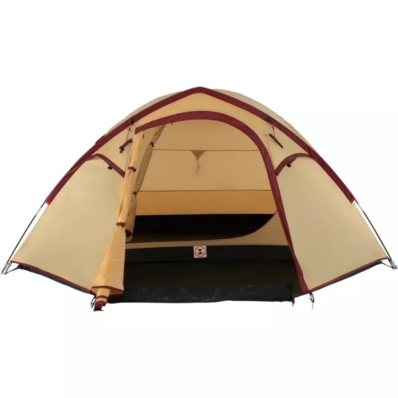 COLEMAN Darwin 4 Plus Summer camping tent 4-person — beige/dark red