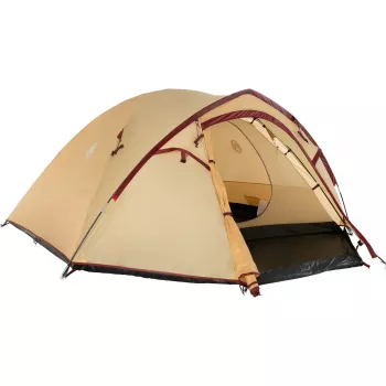 COLEMAN Darwin 4 Plus Summer camping tent 4-person — beige/dark red