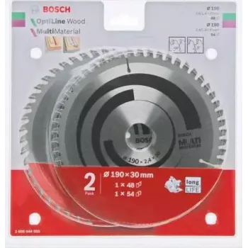 Saw blade set Bosch Optiline Wood Multi Material, model 2608644655