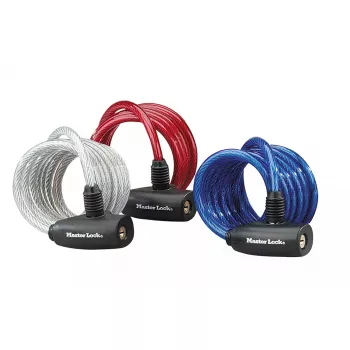 Cable lock MASTER LOCK 1.8m 8mm keyed assorted colours