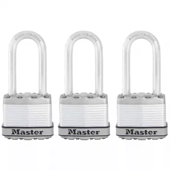 Padlock MASTER LOCK 45mm Excell laminated steel 3-pack with 51mm shackle