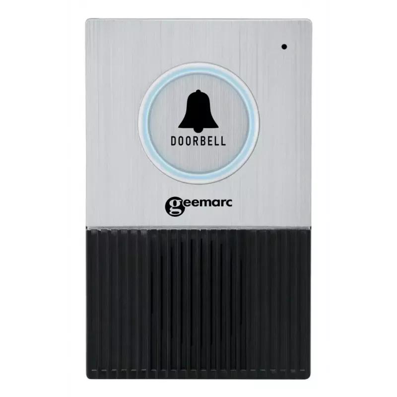 Doorbell RING Geemarc 595 U.L.E Wireless IP44 Battery AA 50 m Range Black/Silver