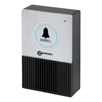 Doorbell RING Geemarc 595 U.L.E Wireless IP44 Battery AA 50 m Range Black/Silver
