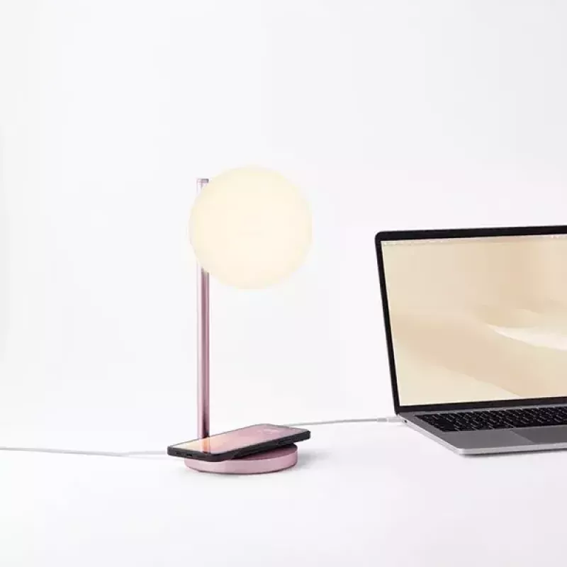 Table LED lamp Lexon Bubble Lamp LH70LP light pink 15W with wireless charger