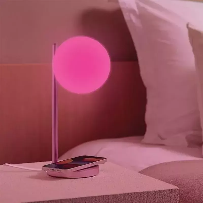 Table LED lamp Lexon Bubble Lamp LH70LP light pink 15W with wireless charger