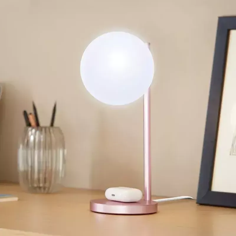 Table LED lamp Lexon Bubble Lamp LH70LP light pink 15W with wireless charger