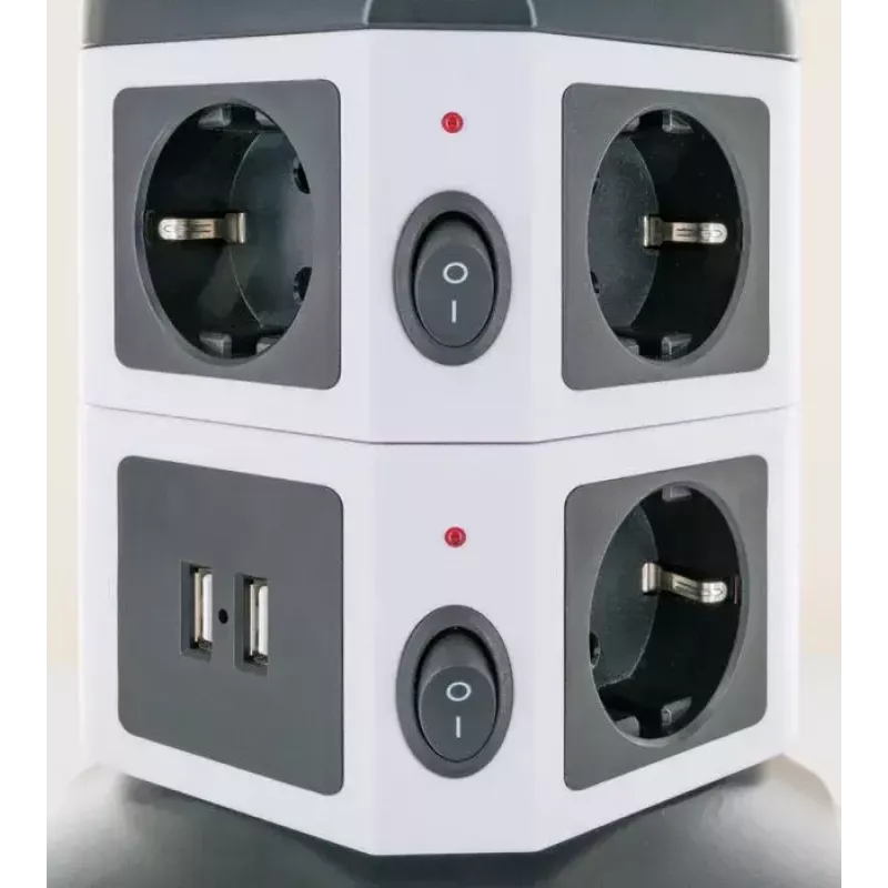 Power Extension Schwaiger STDT2718 1.8m 7 AC Outlets Indoor Black White