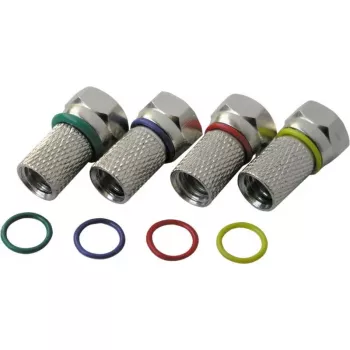 Coaxial F-type connector SCHWAIGER FSTFR7004 531 — silver, pack of 4