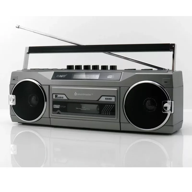 Portable cassette player Soundmaster SRR80TI with DAB+ and FM, LCD display, 3 W RMS, 3.5 mm headphone, battery/230V