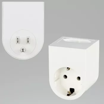 Travel plug adapter REV 0020440803 for USA sockets, white