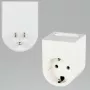 Travel plug adapter REV 0020440803 for USA sockets, white