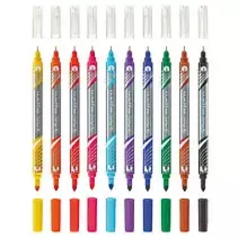 Marker Herlitz 11367232 Fine tip 10 pc(s) Black Blue Brown Green Orange Pink Purple Red Yellow