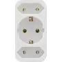 Electrical transition plug REV 2-fold with safety contact, white, model 0512735777 WS