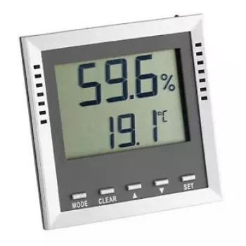 Indoor Electronic Hygrometer TFA-Dostmann 30.5010 Digital Display Grey Silver