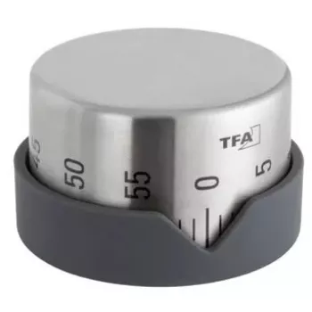 Alarm clock TFA-Dostmann 38.1027.10 Grey Stainless steel