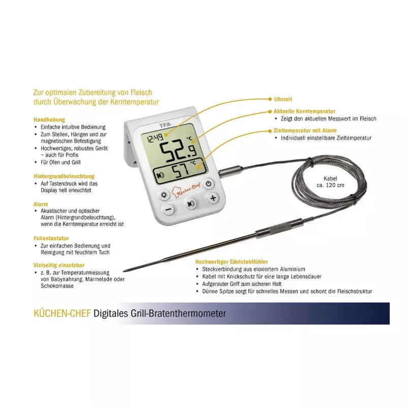Food thermometer TFA-Dostmann KÜCHEN-CHEF -20 to 300 °C Digital