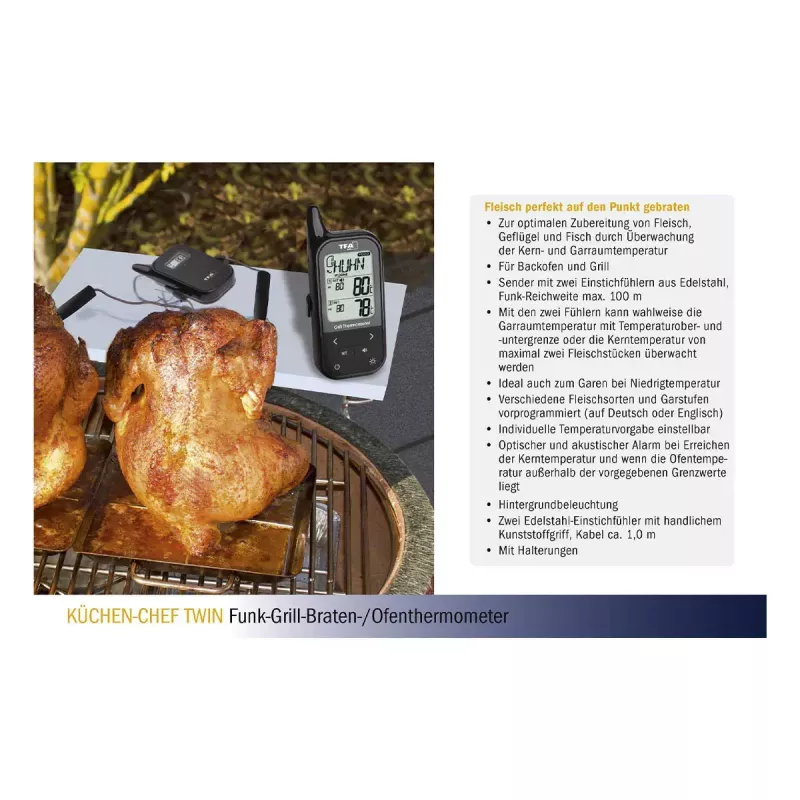 Food thermometer TFA-Dostmann KÜCHEN-CHEF TWIN 0 - 300 °C Digital