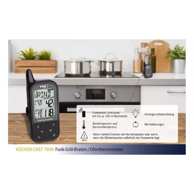 Food thermometer TFA-Dostmann KÜCHEN-CHEF TWIN 0 - 300 °C Digital