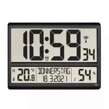 Digital alarm clock TFA-Dostmann 60.4520.01 Black Battery Powered