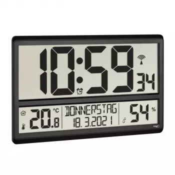 Digital alarm clock TFA-Dostmann 60.4520.01 Black Battery Powered