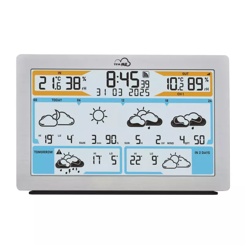 TFA-Dostmann TFA.me Silver LCD Battery Wi-Fi Anemometer Hygrometer Thermometer