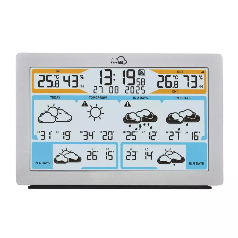 TFA-Dostmann TFA.me Silver LCD Battery Wi-Fi Anemometer Hygrometer Thermometer