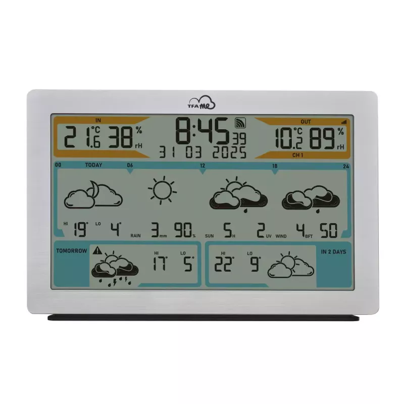 TFA-Dostmann TFA.me Silver LCD Battery Wi-Fi Anemometer Hygrometer Thermometer