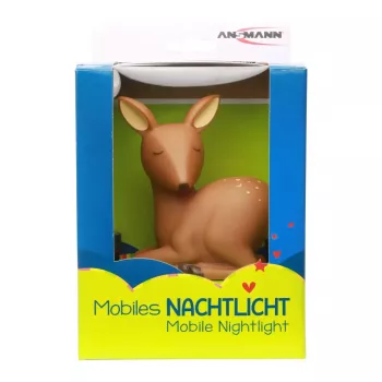 ANSMANN baby night-light 1800-0059 — LED, yellow light, battery AA ×3, 119×119×137 mm, brown/green