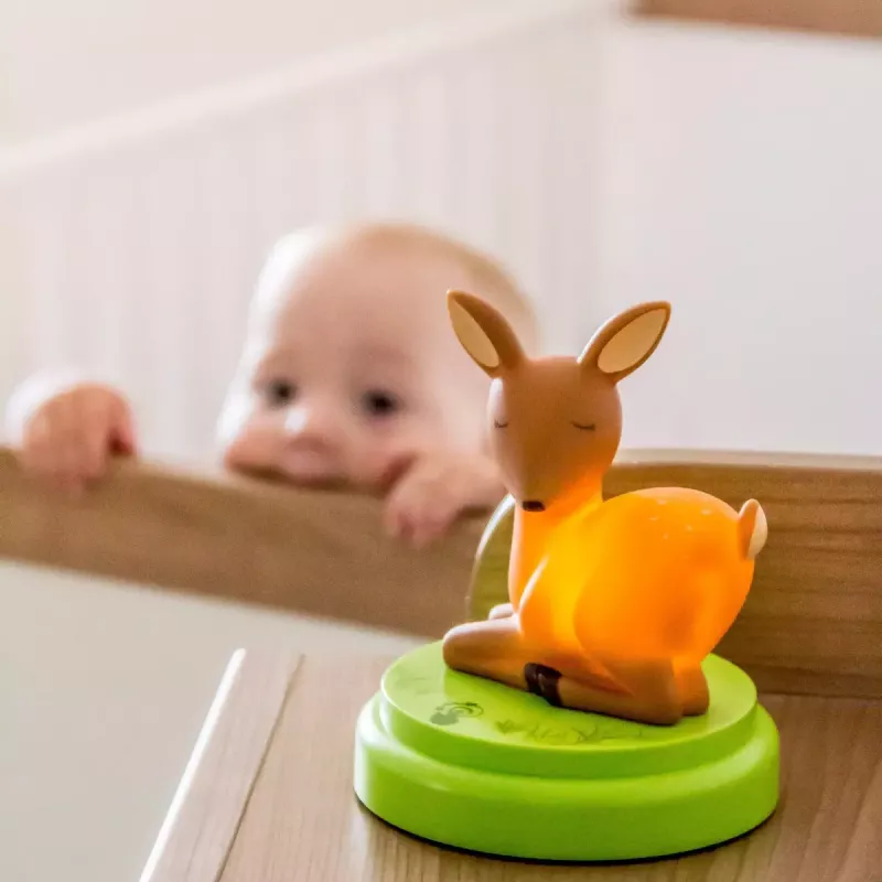 ANSMANN baby night-light 1800-0059 — LED, yellow light, battery AA ×3, 119×119×137 mm, brown/green