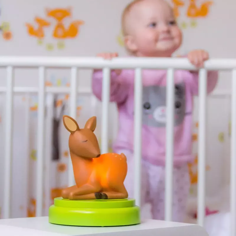 ANSMANN baby night-light 1800-0059 — LED, yellow light, battery AA ×3, 119×119×137 mm, brown/green