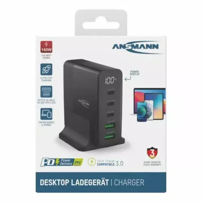 Indoor Charger Ansmann DC5140PD Universal Black USB Fast Charging