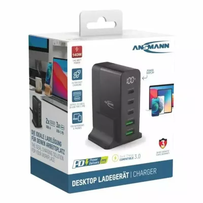 Indoor Charger Ansmann DC5140PD Universal Black USB Fast Charging