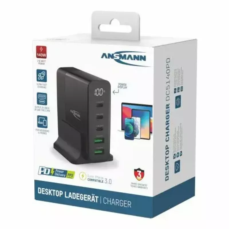 Indoor Charger Ansmann DC5140PD Universal Black USB Fast Charging
