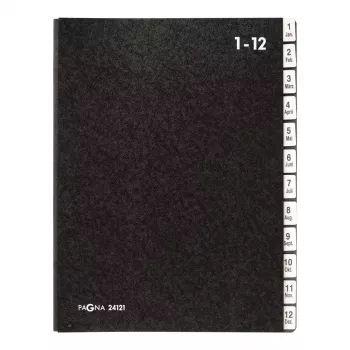 Divider Book Pagna 24121-04 Black Hardboard Polypropylene A4