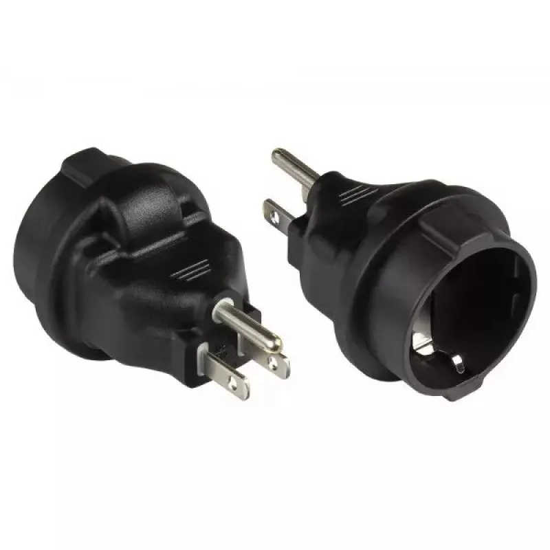 Good Connections PA-4502S Power Plug Adapter USA Type B to Type F (CEE 7/3), Black