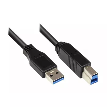 USB Cable Alcasa 2710-S002 USB 3.2 Gen 1 0.2m Black